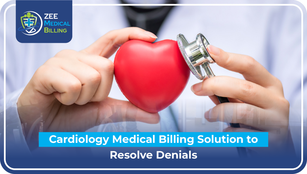 Cardiology Medical Billing Solution To Resolve Denials Cardiology Medical Billing Solution To Resolve Denials - Healthcare Provider Examining Red Heart With Stethoscope Representing Cardiac Care And Specialized Billing Expertise