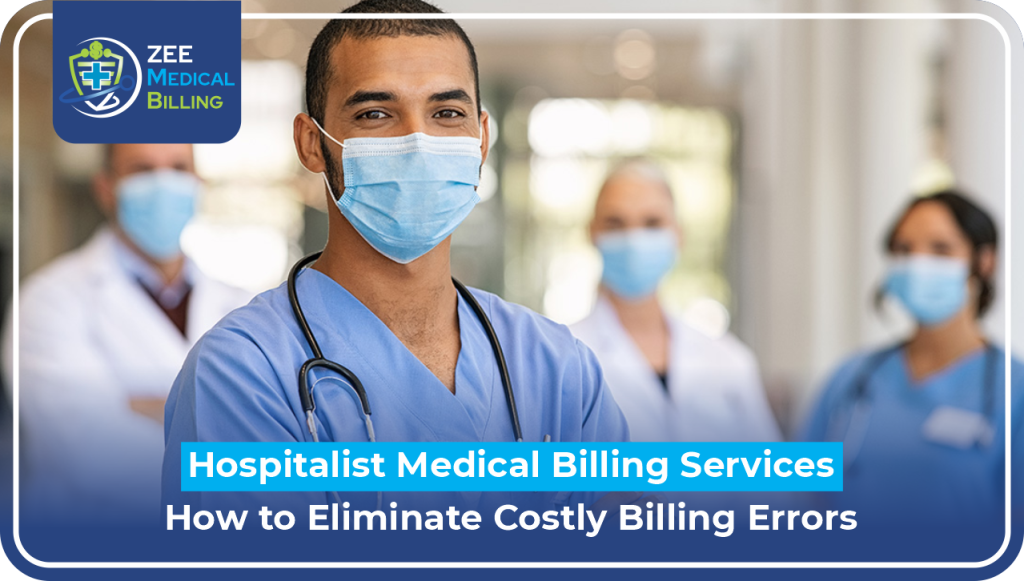 Hospitalist Medical Billing Services – How To Eliminate Costly Billing Errors Hospitalist Medical Billing Services Professional In Hospital Setting Wearing Scrubs And Stethoscope With Zee Medical Billing Logo